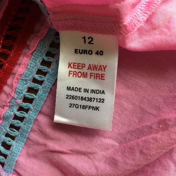 Topshop bright pink boho crochet trim a line skirt M - Picture 8 of 9